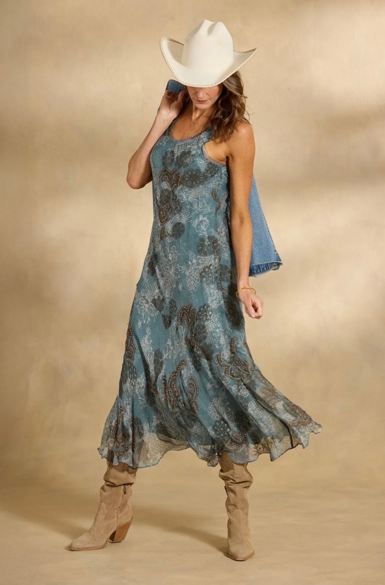 Sundance Luella Beaded Dress - Blue - Size 4